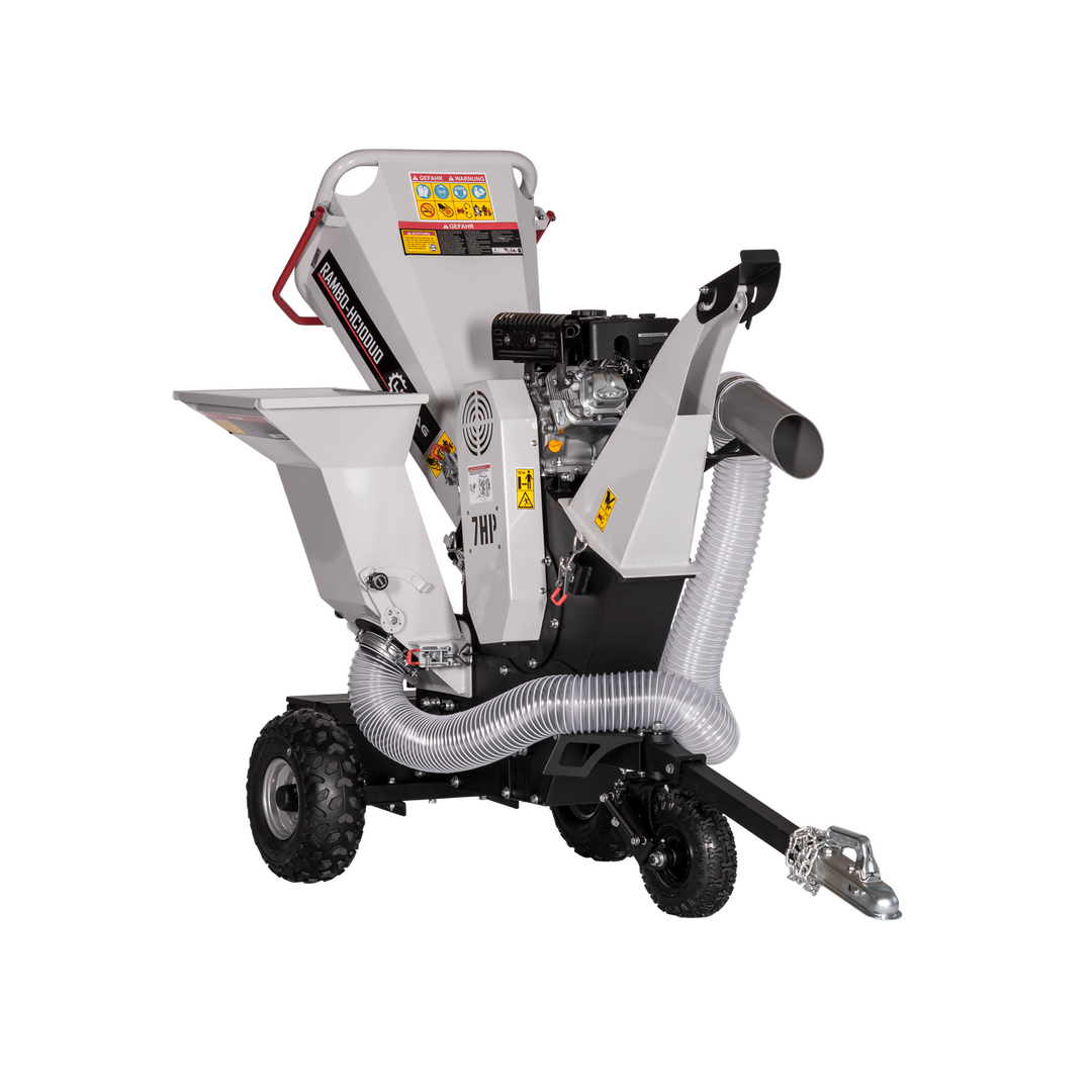 LUMAG RAMBO-HC10DUO - Benzin-Kombi-Häcksler mit Saugschlauch für Laub -