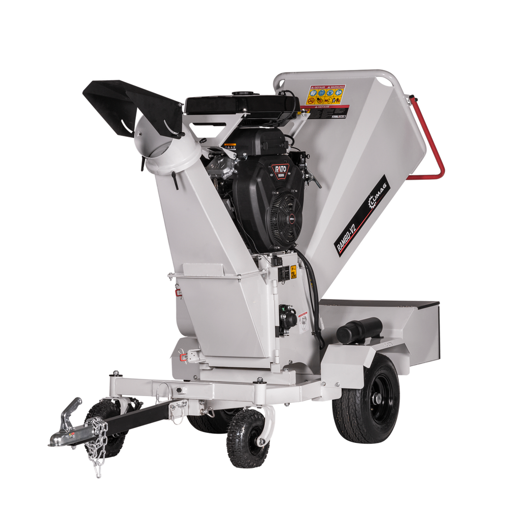 LUMAG RAMBO-V2 - Benzin-Trommelhäcksler V-2-Zylinder -