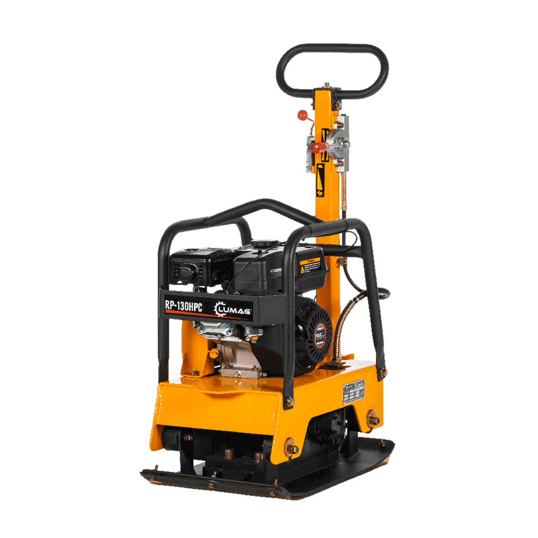 LUMAG RP-130HPC - Rüttelplatte reversierbar mit 130 kg inkl. Transportfahrwerk und Gummimatte -