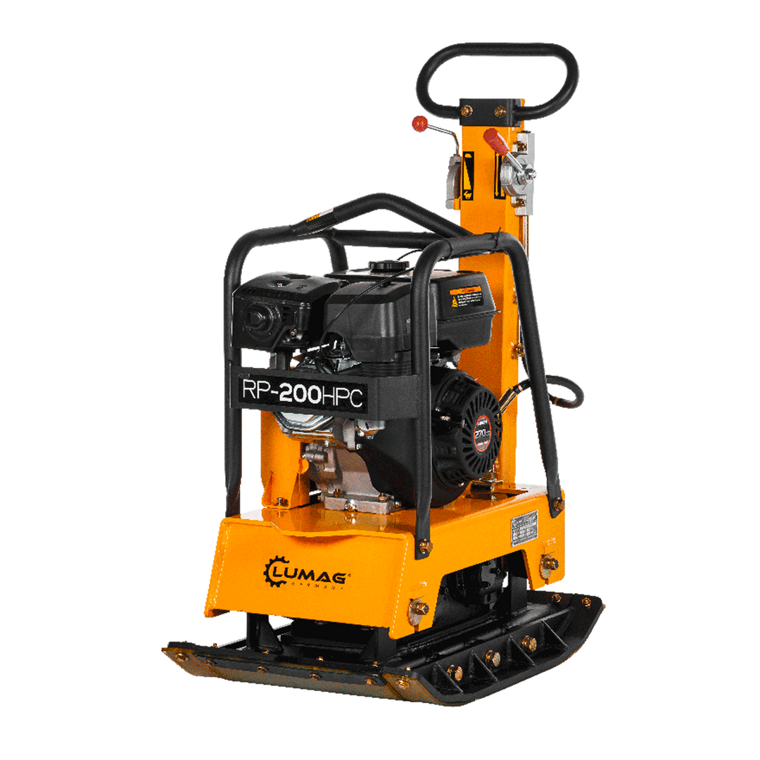 LUMAG RP-200HPC - Rüttelplatte reversierbar mit 200 kg inkl. Transportfahrwerk und Gummimatte -