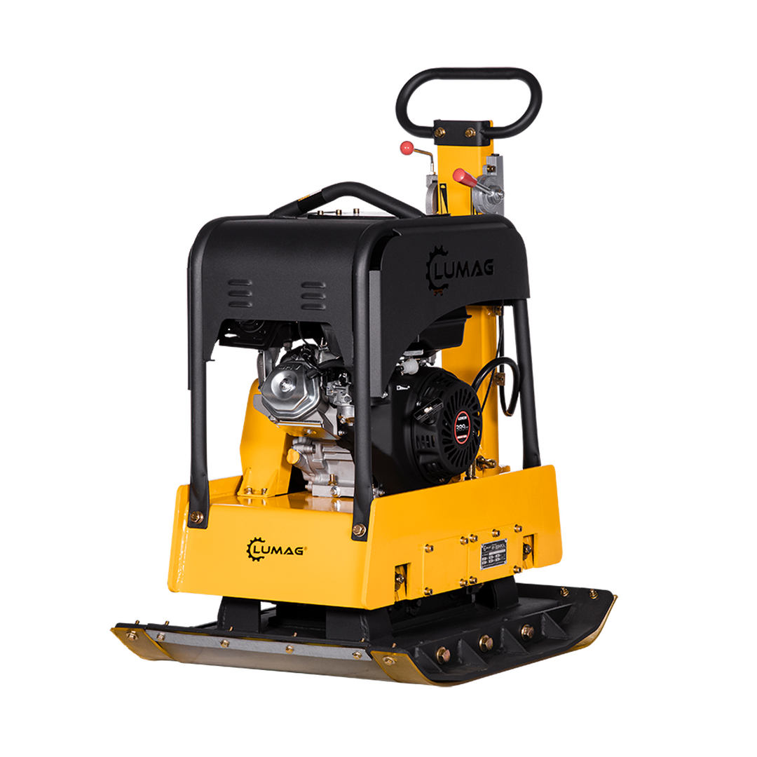 LUMAG RP-300HPCA - Rüttelplatte reversierbar mit 262 kg inkl. Transportfahrwerk und Gummimatte -