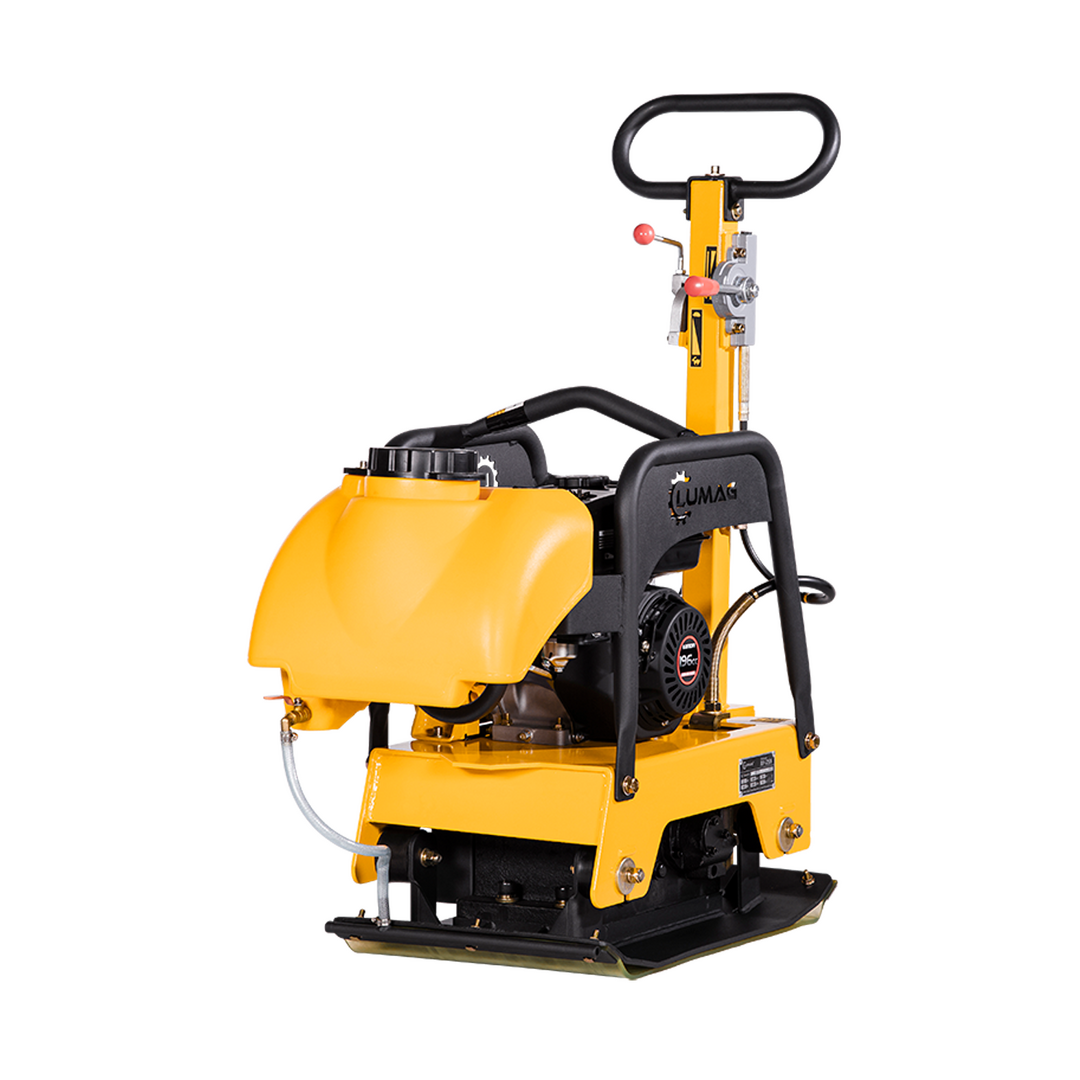 LUMAG RPi25N - Rüttelplatte reversierbar mit 131 kg inkl. Transportfahrwerk und Gummimatte -