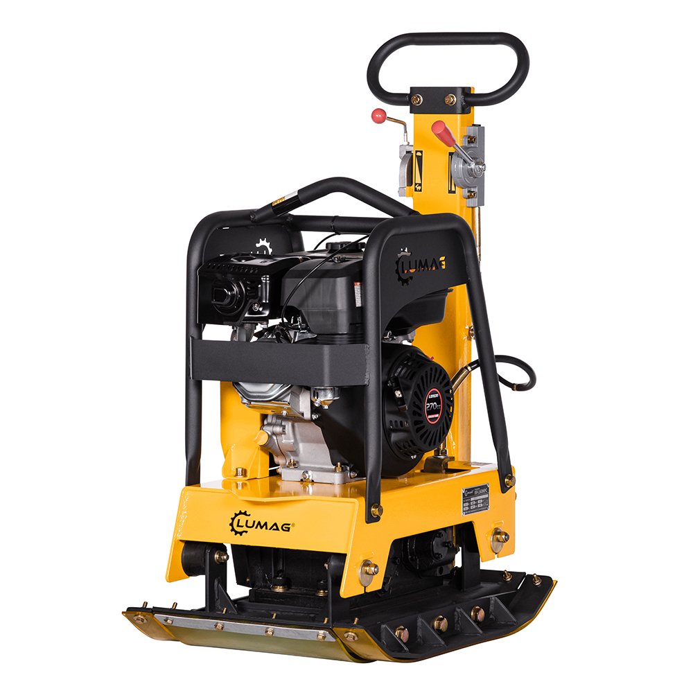 LUMAG RP-160HPC - Rüttelplatte reversierbar mit 160 kg inkl. Transportfahrwerk und Gummimatte -